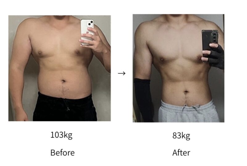 103kg→83kgのダイエットに成功した画像