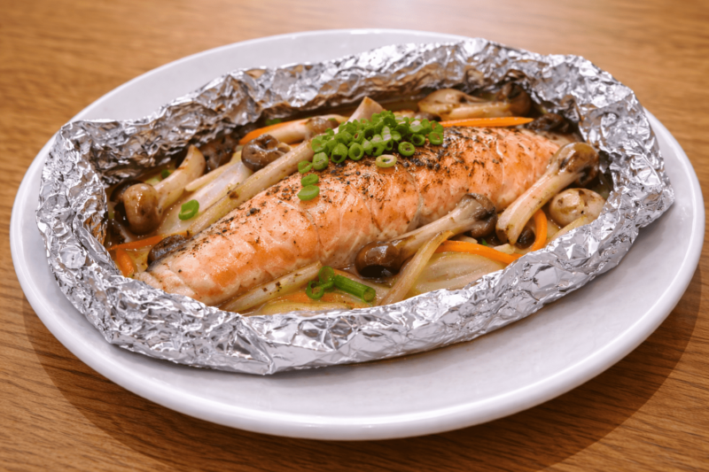 鮭のホイル焼きをイメージできる画像