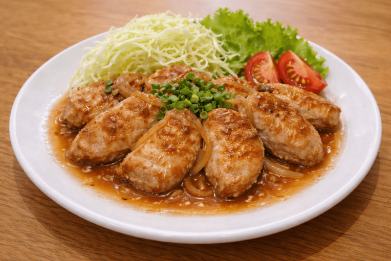 豚ヒレ肉の生姜焼きをイメージできる画像